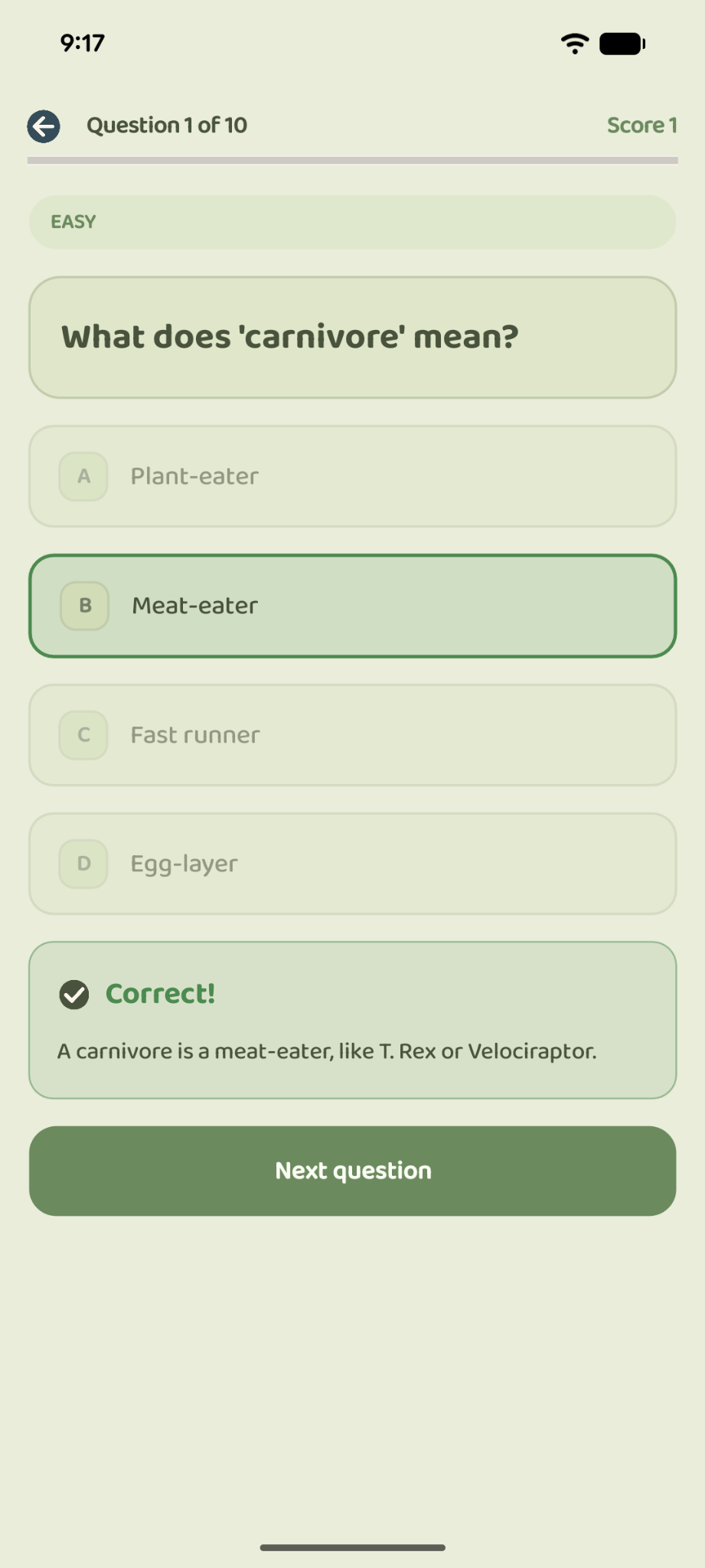 A quiz question
