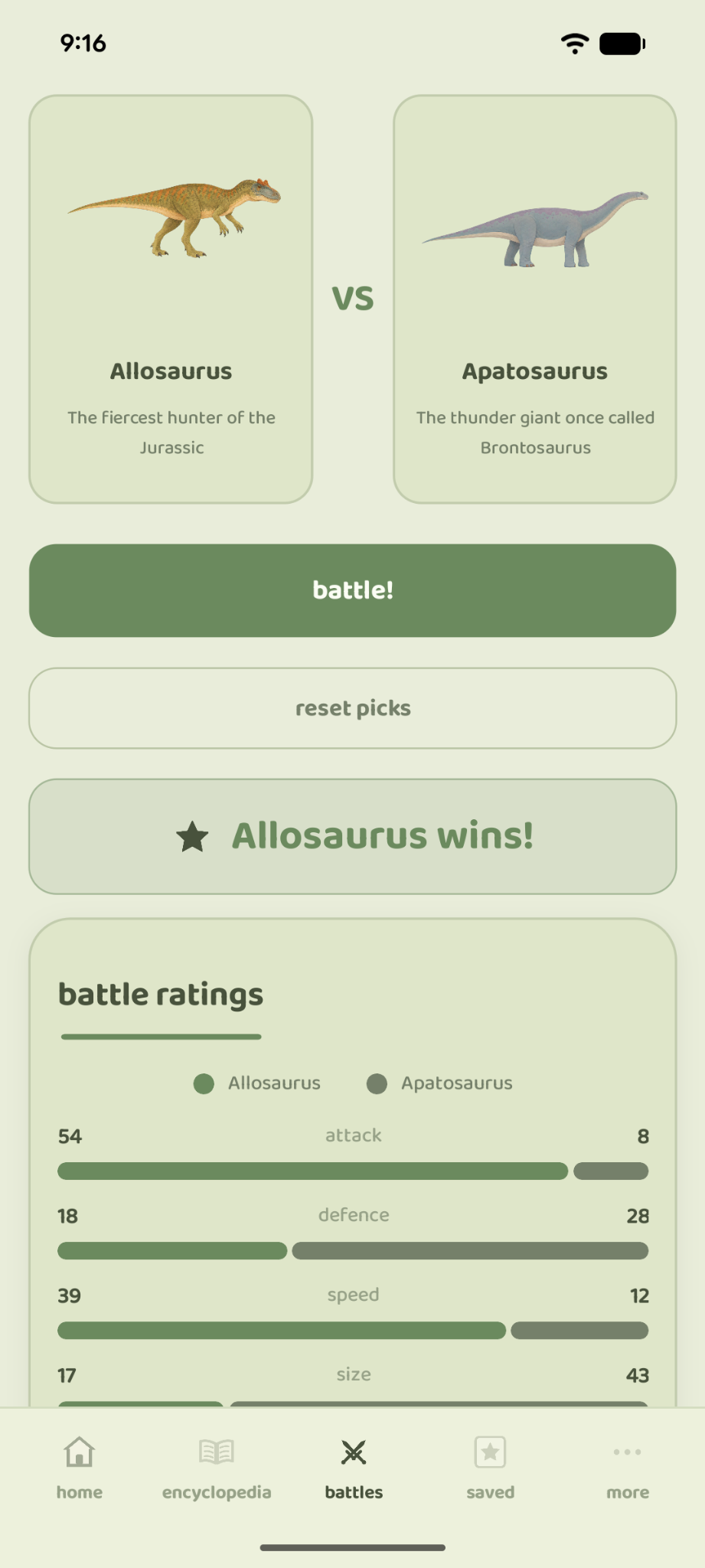 Dino battle